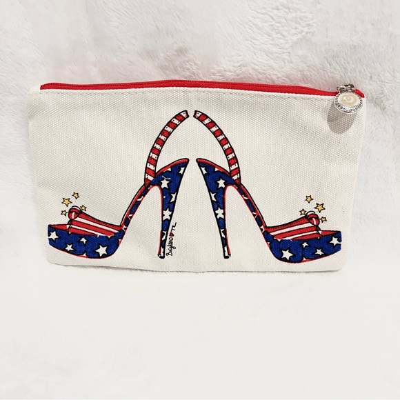 Brighton Show Your Stripes Canvas Cosmetic/Travel Zippered Pouch NWT - Picture 2 of 3